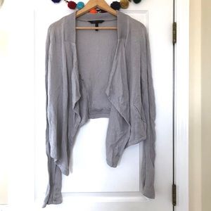 BCBGMaxAzria Linen Lightweight Gray Cardigan